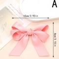 Pasador de pelo bohemio de satén rosa con lazo de doble capa y acabado sedoso - 10cmx8cm / Rosa(A)