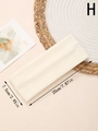 Cream-colored plush knit sports headband with elastic velvet texture, size 20x7.5cm - Cream (H)
