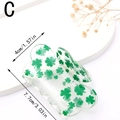 Vintage acryl haarklem met groene klaverpatroon, maat 7.7cm bij 4cm, variant C - Stijl C