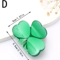 Transparante groene klaver haarklem van acryl met glanzende afwerking in model D - Stijl D