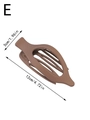 Detail view of a 12cm brown matte leopard hair claw clip with hollow oval design - Dark Brown Style (E)