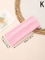 Pink wide knitted sports headband in soft coral fleece for washing face and spa - Pink (K)
