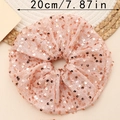 Chouchou rose géant de 20cm à paillettes écailles de poisson avec finition en tulle - 20cm / Or Champagne (Style C Grand)