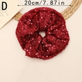 Chouchou rouge à paillettes écailles de poisson en format XXL de 20cm pour la coiffure - 20cm / Rouge (Style D Grand)