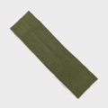 Close-up of army green ribbed knit fabric texture on an elastic sports headband - Army Green