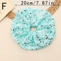 Chouchou géant bleu clair avec sequins brillants et détail de 20 cm de diamètre - 20cm / Bleu Clair (Style F Grand)