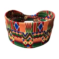 Fascia larga bohémien con motivi geometrici africani colorati ed elastica - Stile Geometrico Africano (B)