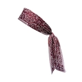 Detail view of burgundy paisley yoga headband with soft cotton fabric texture and knotted design - Burgundy