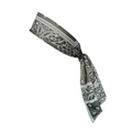 Detail of dark green paisley yoga headband showing elastic fabric texture and knot - Army Green