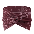 Dettaglio della fascia bohémien bordeaux con motivo paisley e nodo intrecciato elegante - Stile Nodo Intrecciato Paisley Bordeaux (1)