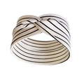 Fascia elastica a righe per yoga e sport con un design a nodo intrecciato sulla parte frontale - Nodo Incrociato / Bianco Intrecciato