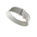 Diadema elástica blanca plisada para yoga y maquillaje en suave tejido de poliéster - Blanco