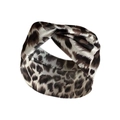 Diadema elástica con estampado de leopardo y nudo para yoga y deporte en tonos café - Estilo Leopardo Beige (C)
