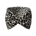 Fascia per capelli larga incrociata con stampa leopardata in velluto donna - Leopardo Giallo Nero (B)