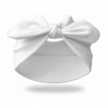 Classic pure white elastic knot bow headband for baby and kids made of soft jersey cotton - White