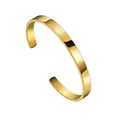 Minimalistisches C-förmiges Armreif aus hochglanzpoliertem goldenem Edelstahl für Damen - Gold