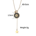 Detailansicht der 40+5cm Kette und des 1,5cm Sternanhängers der goldenen Halskette - Schwarz