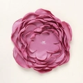 Detail view of 10cm dark pink 9-layer handmade fabric flower with heat-cut edges - Dusty Pink