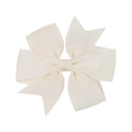 Elegante fiocco per capelli in grosgrain bianco crema per bambina con code a coda di rondine - Bianco Sporco