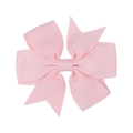 Baby pink double-layered grosgrain ribbon butterfly bow hair clip for children - Pink