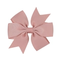 Pale pink grosgrain ribbon butterfly hair clip with premium ribbed texture for children - Nude