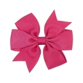 Deep pink grosgrain ribbon hair bow with multi-layered design for kids and girls - Rose Red