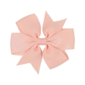 Pink grosgrain ribbon hair bow clip with multi-layered design for kids and girls - Snow Bud