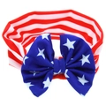 Fascia elastica neonata con fiocco a orecchie di coniglio bandiera USA rossa blu - Fiocco