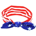 Fascia elastica neonata bandiera USA con strisce rosse e fiocco blu a stelle - Orecchio di coniglio