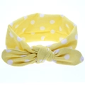 Cute yellow polka dot headband for girls featuring a rabbit ear bow on a plain background - Polka Dot Bunny Ear (Yellow) / Yellow
