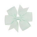 Classic light mint green ribbed ribbon bow hair clip accessory for kids and babies - Pale Cyan