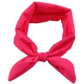 Elastisches Baby-Stirnband in Rosarot mit Hasenohren aus weichem Strickstoff für den Alltag - Fuchsia