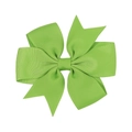 Vibrant bright green grosgrain ribbon hair bow for kids and babies with ribbed texture - Light Green
