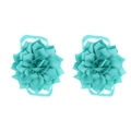 Ein Paar blaugrüne Chiffon-Lotosblumen-Barfußsandalen für Neugeborenen-Fotografie - Türkisblau