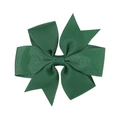 Forest green grosgrain ribbon hair bow with elegant dovetail design and layered texture - Dark Green