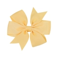 Classic bright yellow grosgrain ribbon butterfly hair bow with swallowtail design - Light Yellow