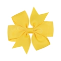 Handmade lemon yellow grosgrain ribbon butterfly hair clip with classic fishtail bow design - Yellow