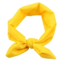 Diadema elástica amarilla brillante para bebé en algodón con nudo de orejas de conejo - Amarillo