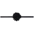 Bandeau élastique noir pour bébé avec fleur en satin et dentelle sur fond blanc - Noir