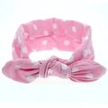 Bandeau bébé rose à pois blancs avec un joli nœud en forme d'oreilles de lapin - Oreilles de Lapin à Pois (Rose) / Rose