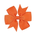 Bright orange grosgrain ribbon hair bow with swallowtail design for children and girls - Orange & Yellow