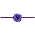 Elastic purple baby headband with detailed satin lace layered flower decoration - Deep purple