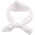 Elastisches weißes Stoffstirnband mit modischem Twist-Knoten für Babys und Kinder - Weiß