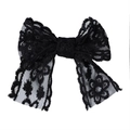 Bandeau nœud en dentelle noire pour bébé fille avec motif floral ajouré élégant - Style de Barrette / Nœud à ruban noir