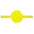Fascia per capelli con rosa in raso giallo vivace per neonati con nastro elastico - Giallo