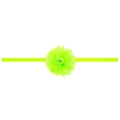 Bandeau bébé en dentelle vert néon avec ruban élastique et grande fleur 3D en mousseline - Vert Fluorescent