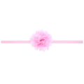 Bandeau élastique pour bébé avec fleur en mousseline rose clair et dentelle fine - Rose