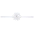 Bandeau élastique blanc pour bébé avec une délicate fleur en tissu multicouche - Blanc