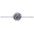 Bandeau bébé avec fleur 3D en tissu gris neutre et dentelle élastique pour nourrissons - Gris