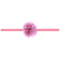 Bandeau élastique pour bébé avec fleur en satin et dentelle rose foncé pour nourrisson - Rose Poudré